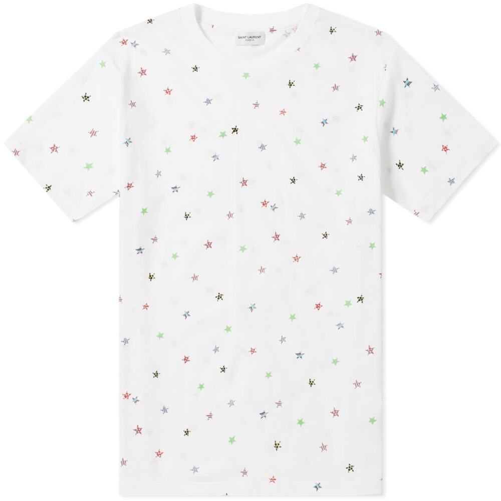 NWT Saint Laurent Multicolored Fun Star Print Slim Fit T-Shirt Size XL $490.00